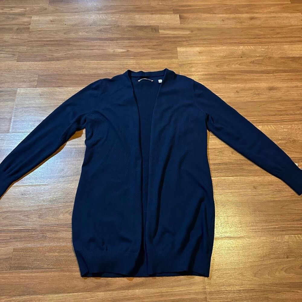 Cyrus Long Sleeve Open Front Cardigan Sweater Long Navy Blue | Women Size Medium